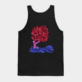 Flowy person holding a red planet Tank Top